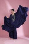 Yale Blue Indo Western Dress With Hand Embroidery