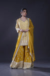Sunshine Yellow Handcrafted Sharara Set