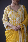 Sunshine Yellow Handcrafted Sharara Set