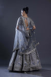 Light Slate Grey Embroidered Lehenga Set