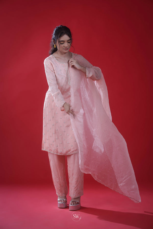 Baby Pink Handcrafted Suit Set