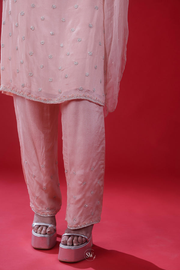 Baby Pink Handcrafted Suit Set