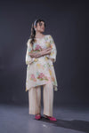 Cream White Printed Kurta Set