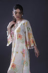 Cream White Printed Kurta Set