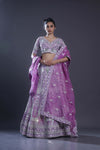 Orchid Purple Embroidered Bridal Lehenga Set