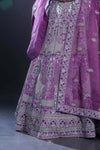 Orchid Purple Embroidered Bridal Lehenga Set