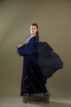 Deep Blue Georgette Indo Western Dress