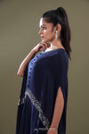 Deep Blue Georgette Indo Western Dress