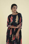Cool Black Printed Kurta With Floral Design