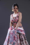 Lace Pink Embroidered Lehenga Set