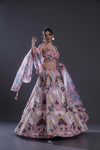Lace Pink Embroidered Lehenga Set