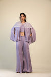Mauve Indo Western Dress With Hand Embroidery