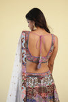 Pastel Pink Multicolour Lehenga Set With Hand Embroidery