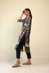 Dark Silver Grey Casual Kurti with Geometrical Design