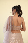 Golden Peach Ombre Lehenga Set With Hand Embroidery