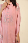 Baby Pink Indo Western Dress With Hand Embroidery