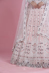 Lemonade Pink Bridal Lehenga Set With Hand Embroidery
