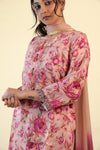 Oyster Pink Printed Straight Suit Set With Floral Design