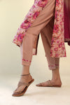Oyster Pink Printed Straight Suit Set With Floral Design