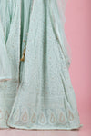 Light Mint Green Embroidered Georgette Gown