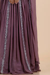 Onion Purple Embroidered Georgette Gown