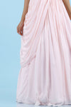 Pastel Pink Floral Embroidered Georgette Gown