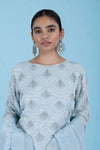 Ice Blue Embroidered Sharara Set