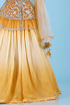 Yellow Ombre Embroidered Georgette Lehenga
