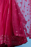 Razzmatazz Pink Silk Lehenga With Mirror Embroidery