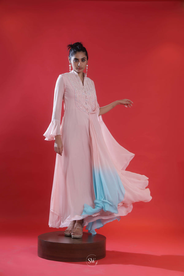 Lemonade Pink Indo-Western Dress Set