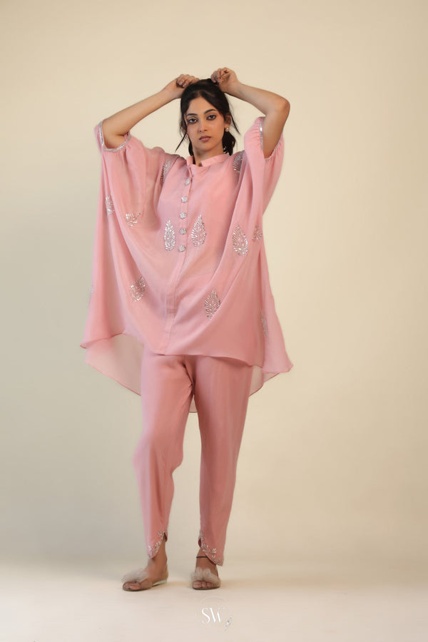 Onion Pink Color Party Wear Indo Western Plazo Suit :: ANOKHI FASHION